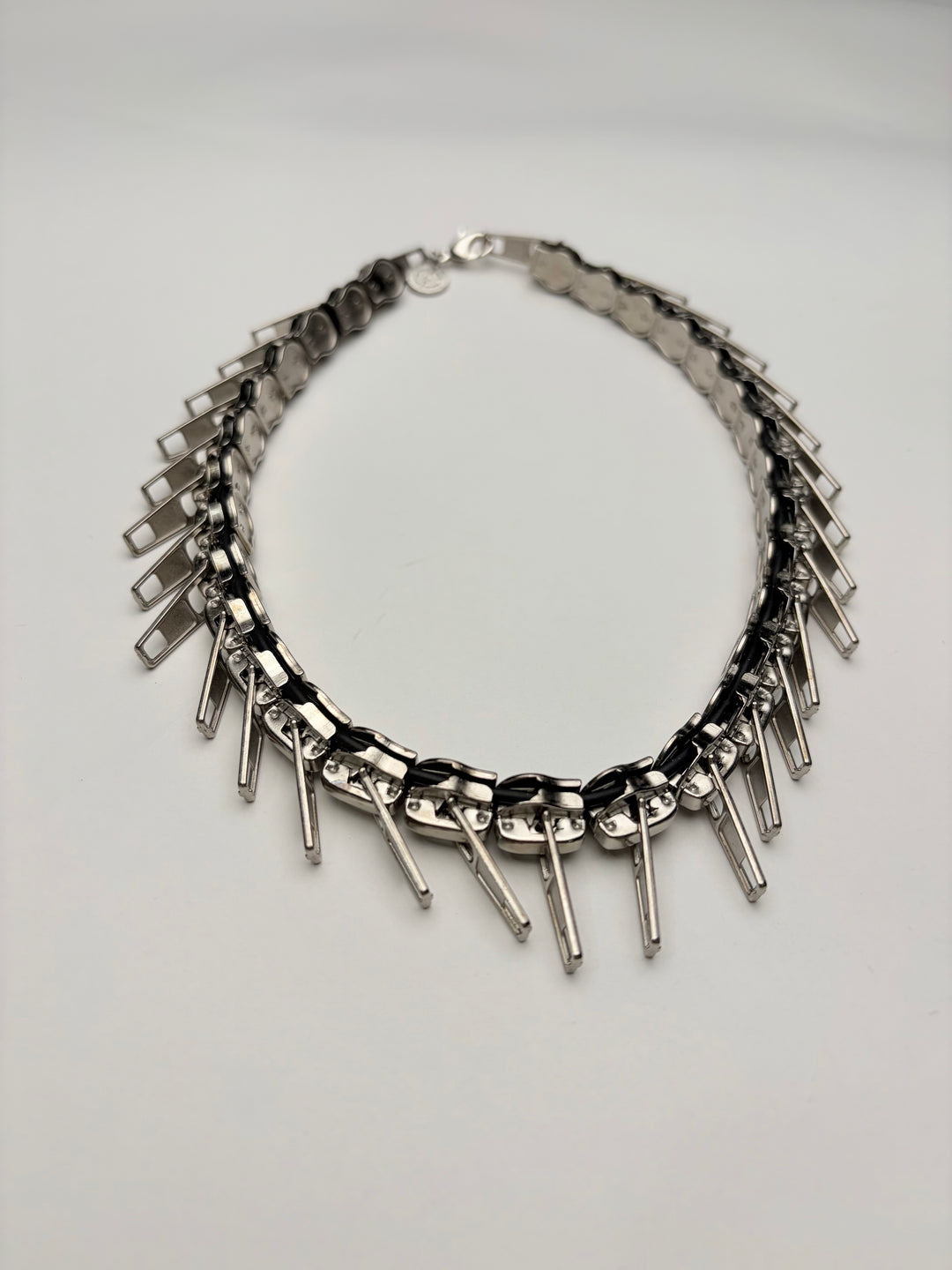 Zipper-Chocker Halskette Silber von Oben