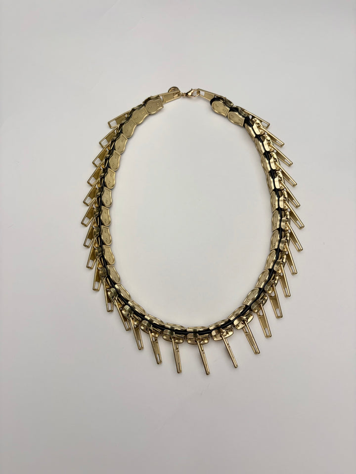 Zipper-Chocker Halskette Gold von Oben