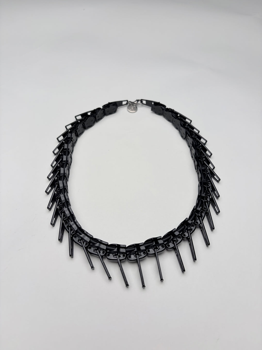 Zipper-Chocker Halskette in Schwarz mit Verschluss