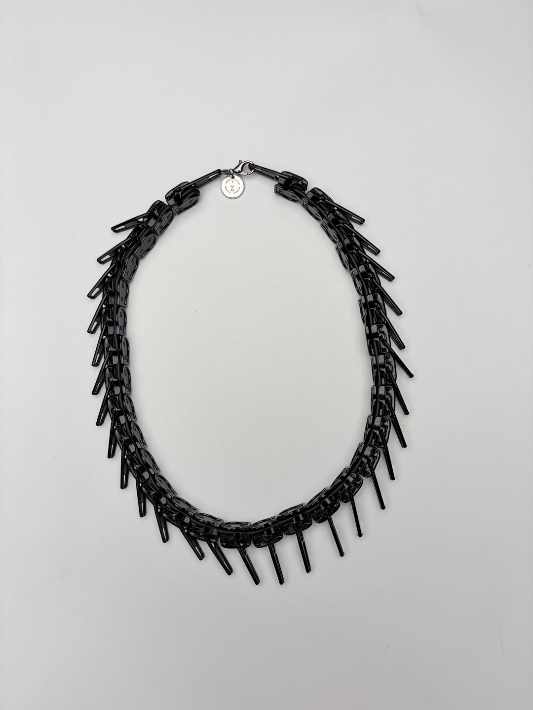 Zipper-Chocker Halskette in Schwarz von oben
