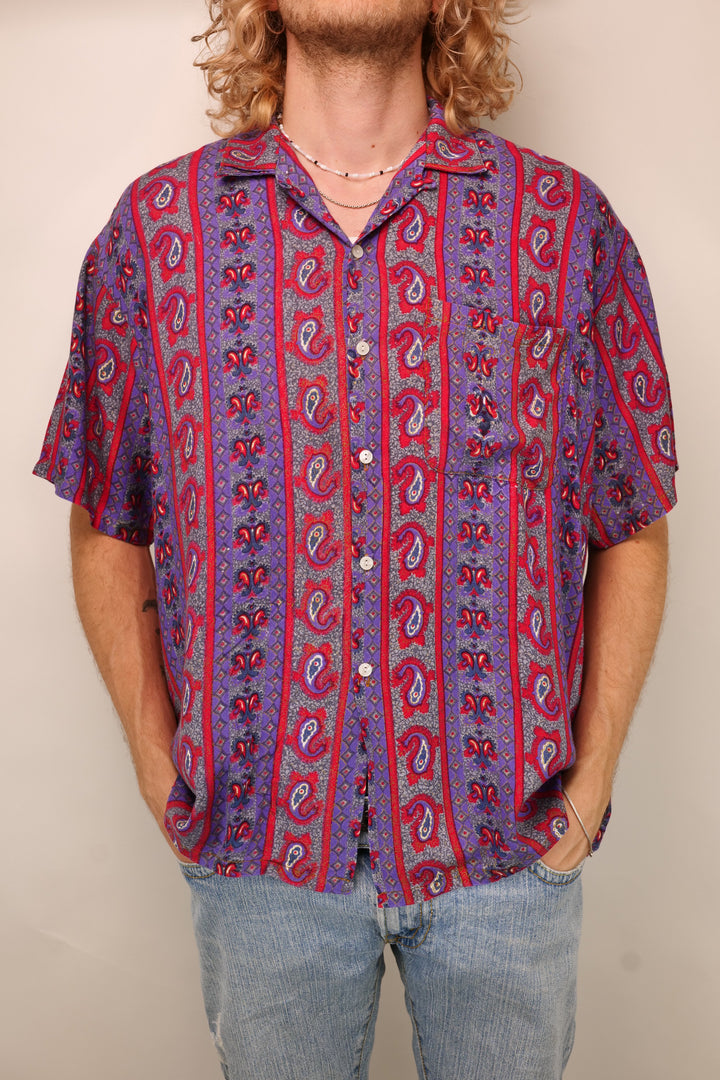 90s Vintage crazy pattern Shirt/ Hemd kurzarm