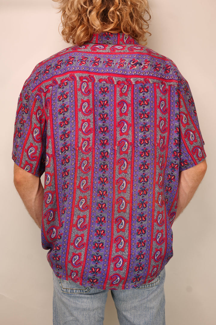 90s Vintage crazy pattern Shirt/ Hemd kurzarm