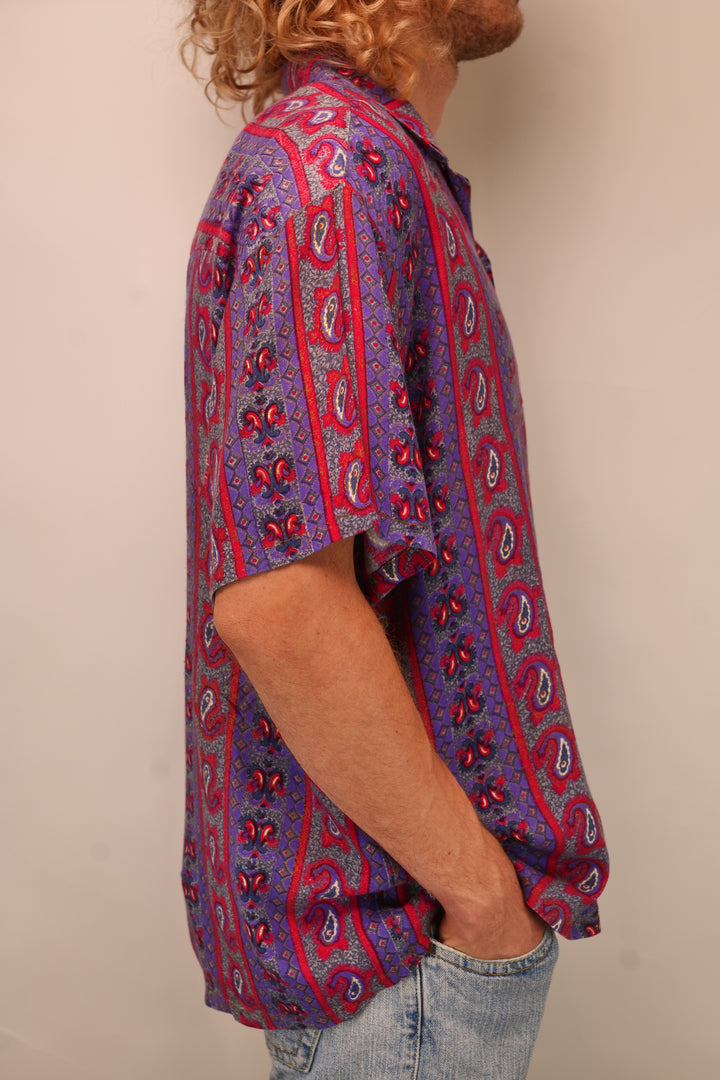 90s Vintage crazy pattern Shirt/ Hemd kurzarm