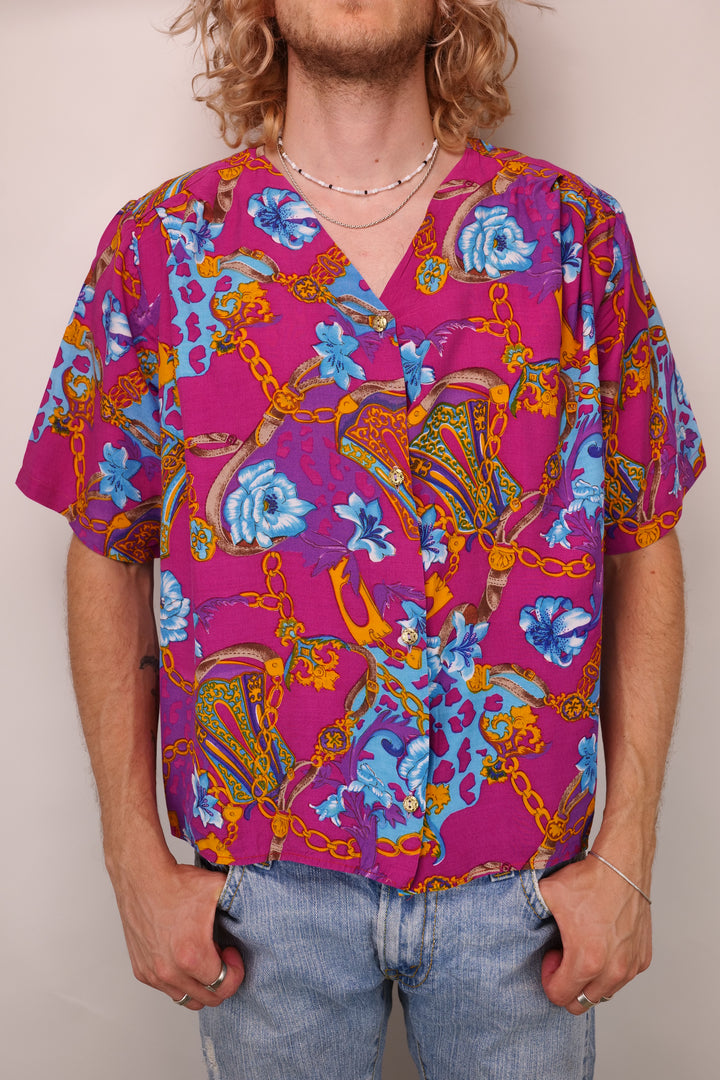 80er multicolour Vitage Bluse
