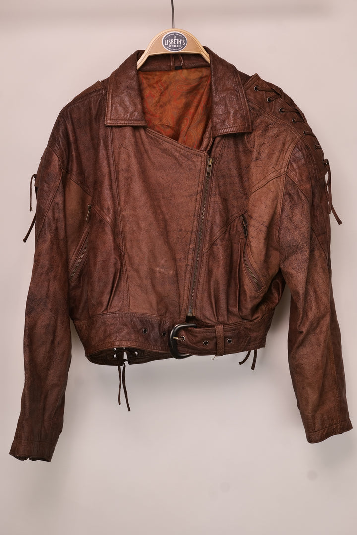 80er Vintage Lederjacke cropped