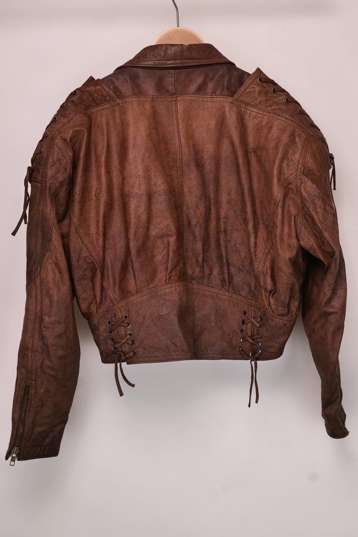 80er Vintage Lederjacke cropped