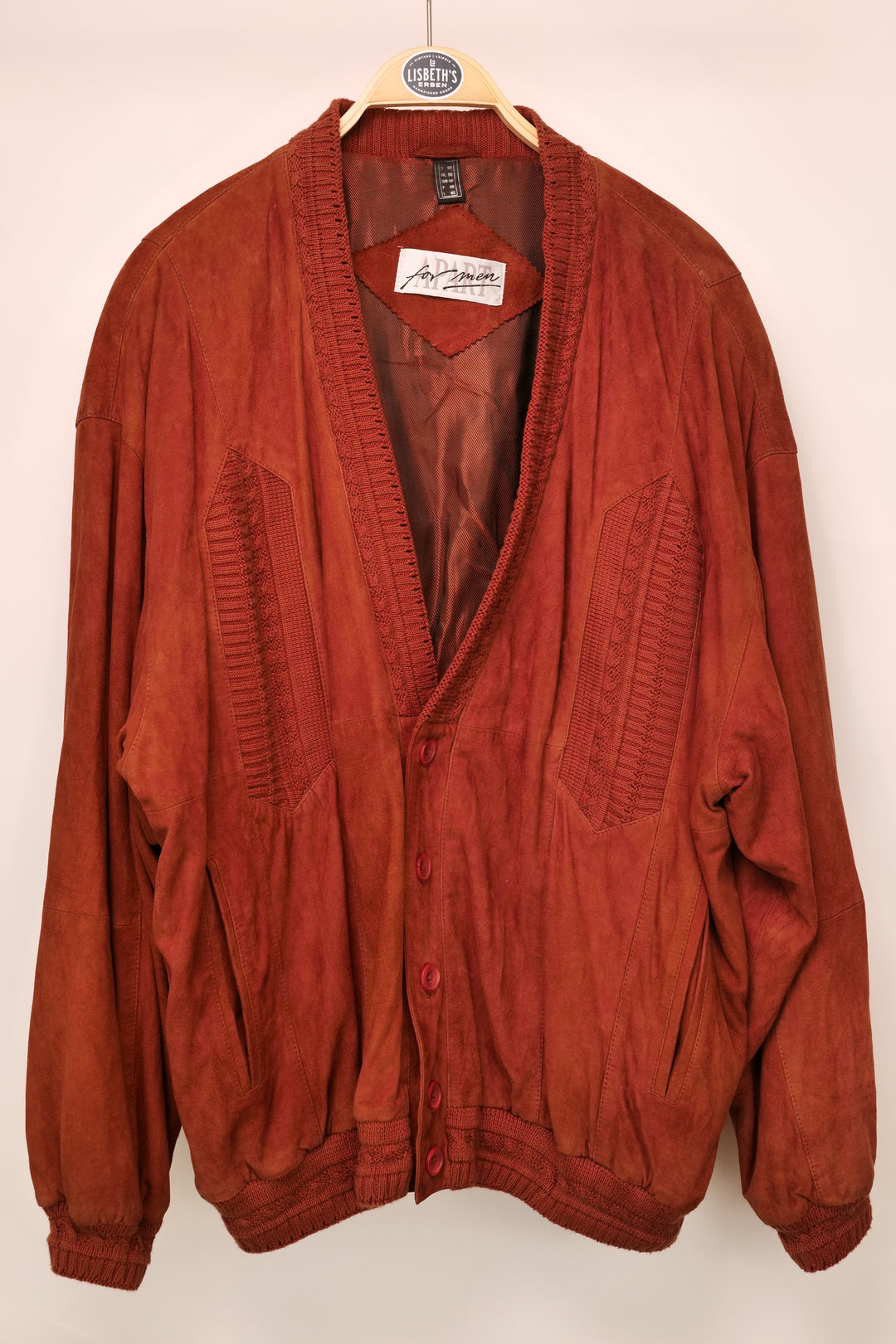 Vintage APART for men Lederblouson mit Strickeinsätzen