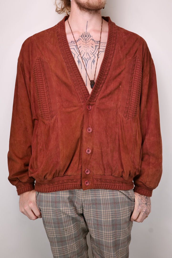 Vintage APART for men Lederblouson mit Strickeinsätzen
