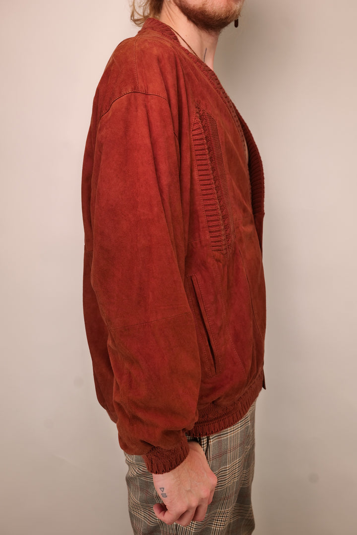 Vintage APART for men Lederblouson mit Strickeinsätzen