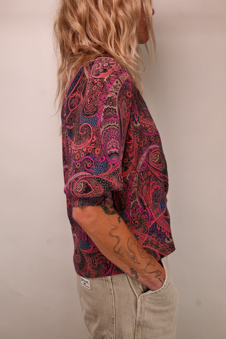80er Vintage Bluse kurzarm