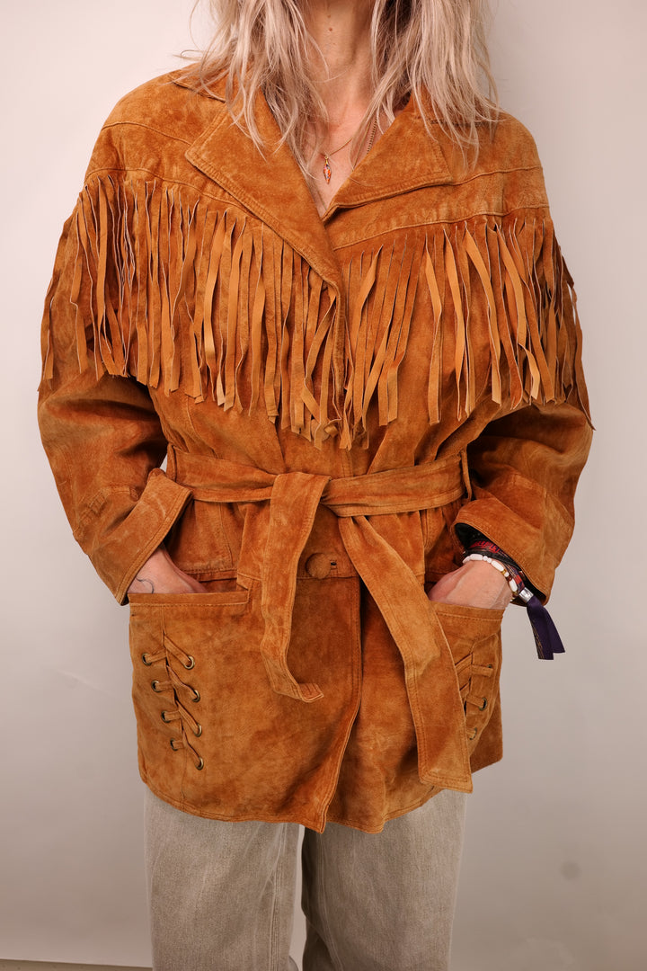 Vintage YESSICA Fringe/ Fransen Lederjacke
