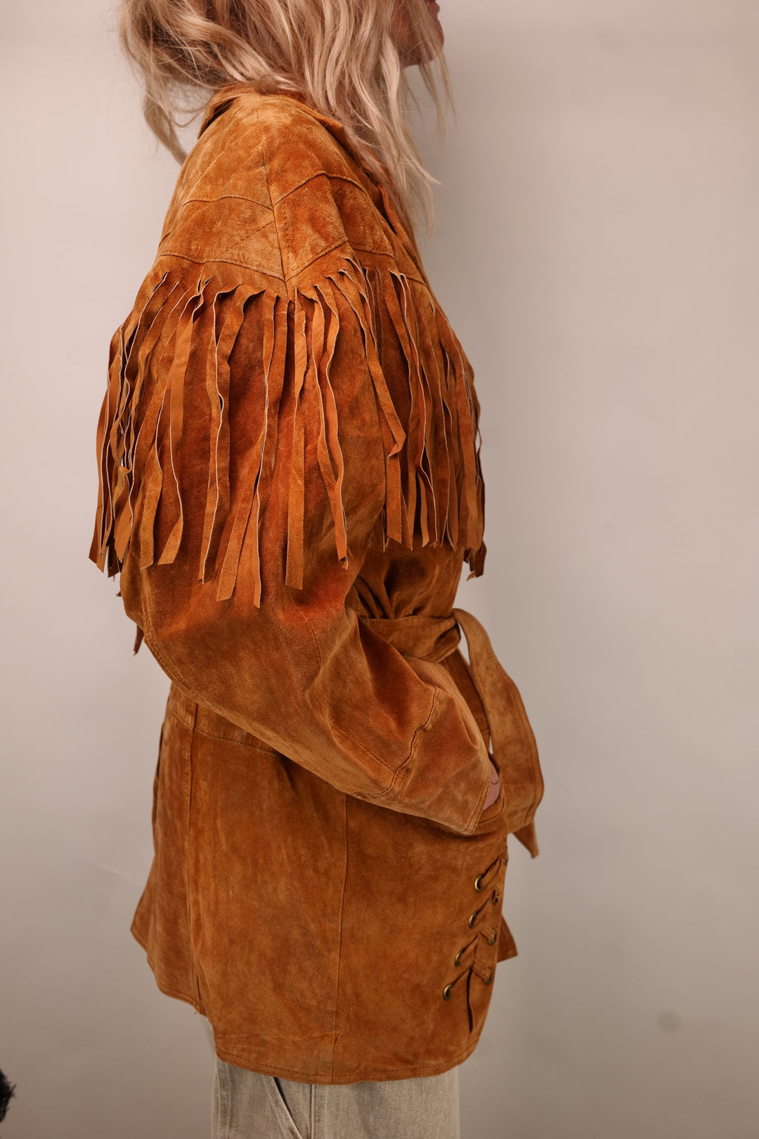 Vintage YESSICA Fringe/ Fransen Lederjacke