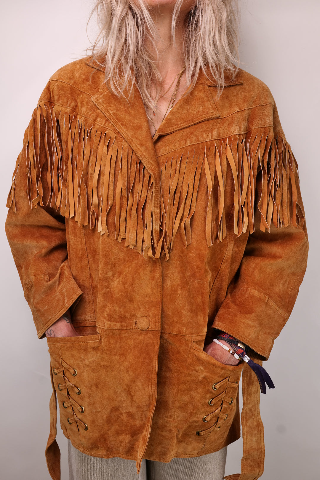 Vintage YESSICA Fringe/ Fransen Lederjacke