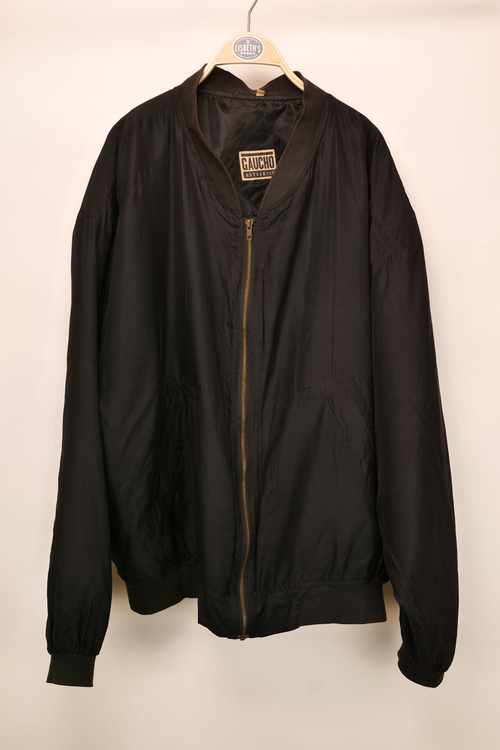 Vintage GAUCHO Seiden Blouson 90er schwarz