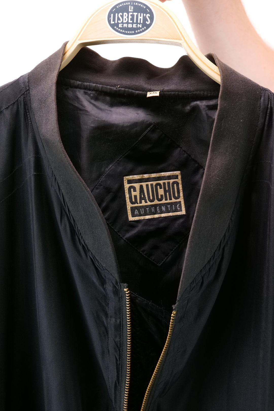 Vintage GAUCHO Seiden Blouson 90er schwarz