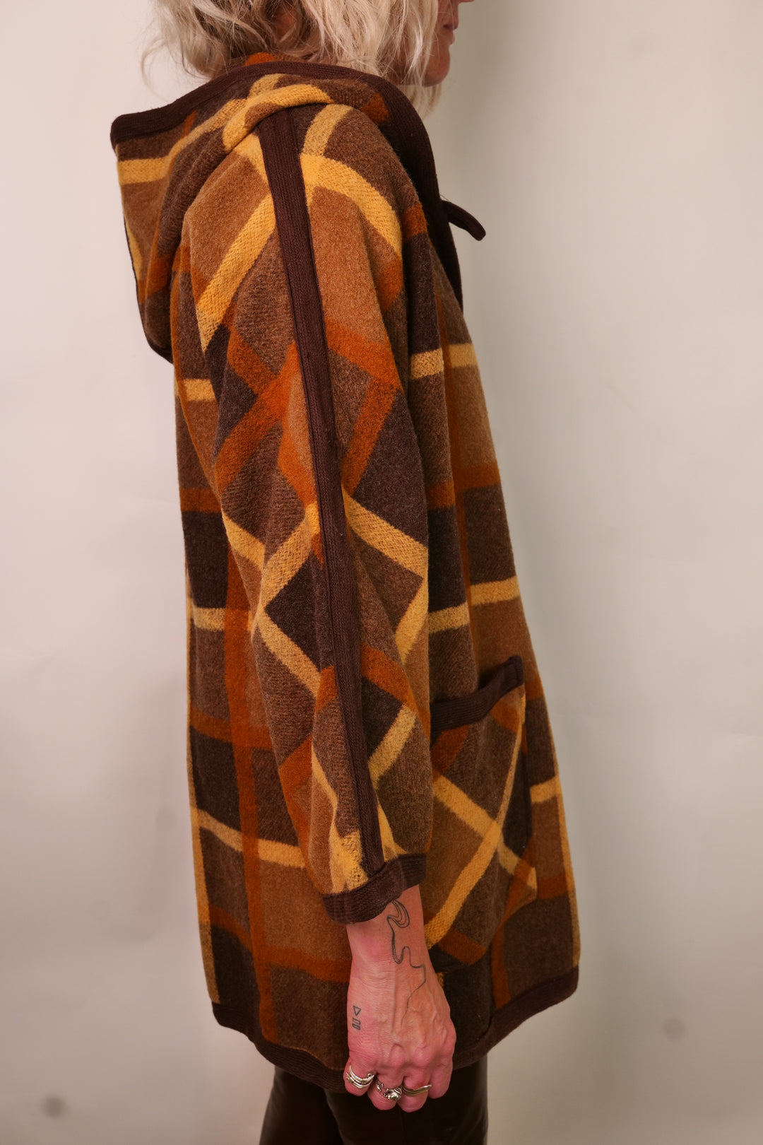 Dufflecoat Vintage Wollmantel mit Kapuze