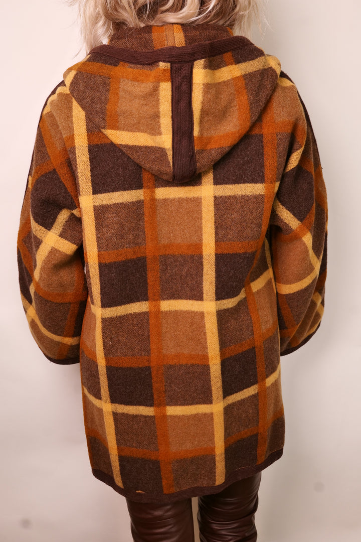 Dufflecoat Vintage Wollmantel mit Kapuze