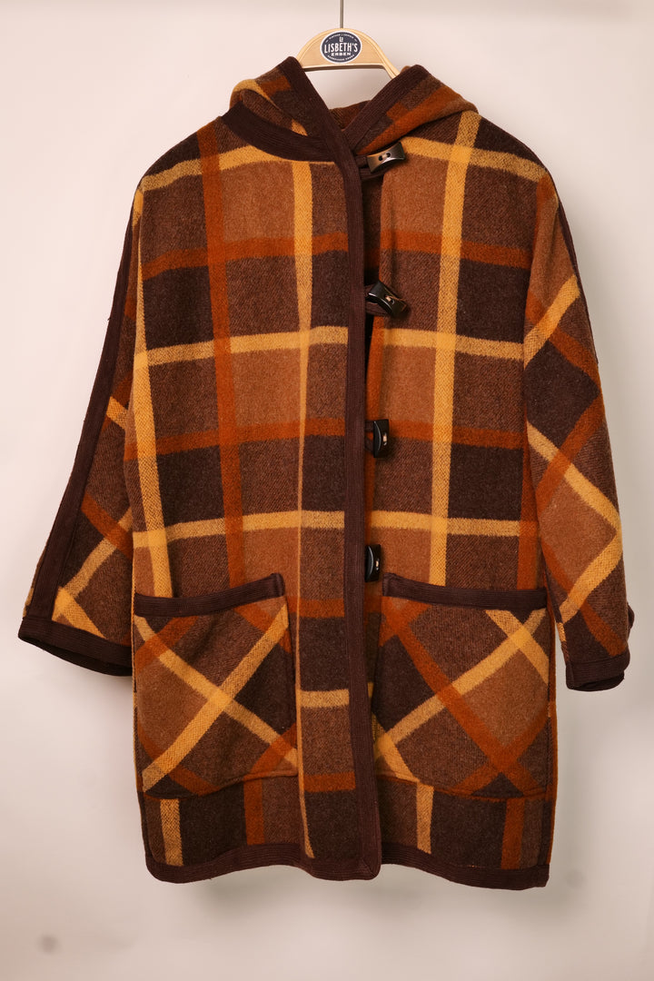 Dufflecoat Vintage Wollmantel mit Kapuze