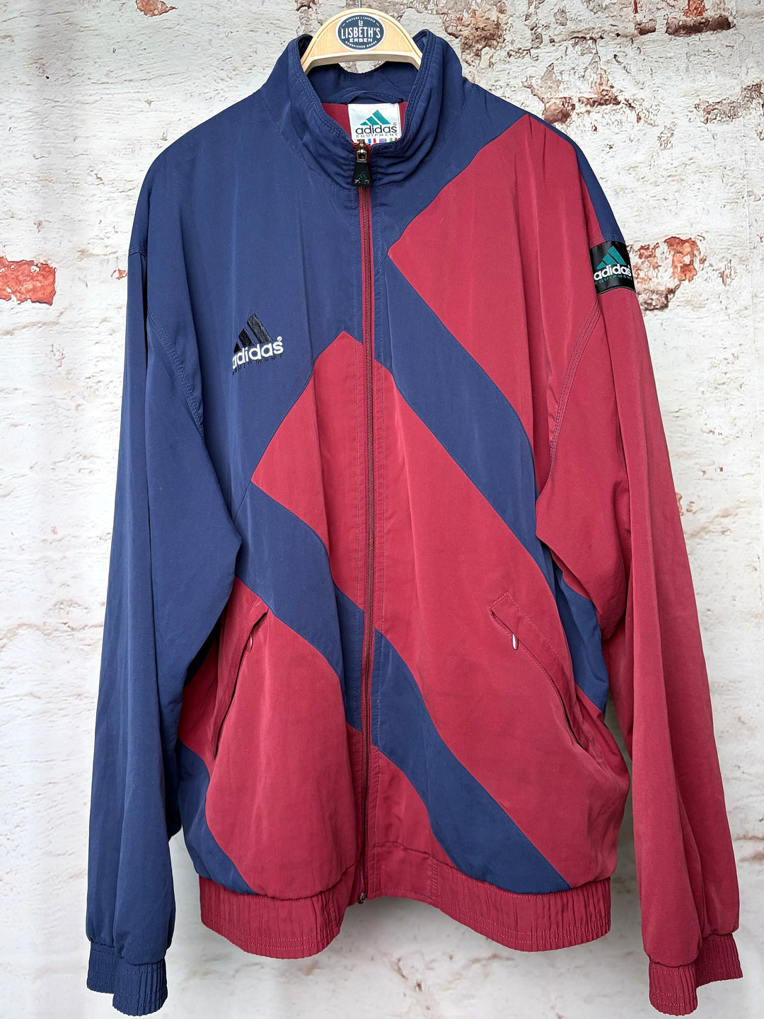 Adidas Equipment Trainingsjacke dunkelblau rot Vorderansicht
