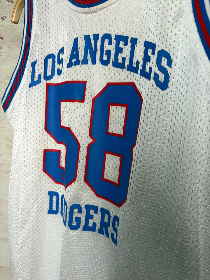 Cooperstown Majestic LA Dodgers Tanktop Detailansicht Logo und Nummer 58
