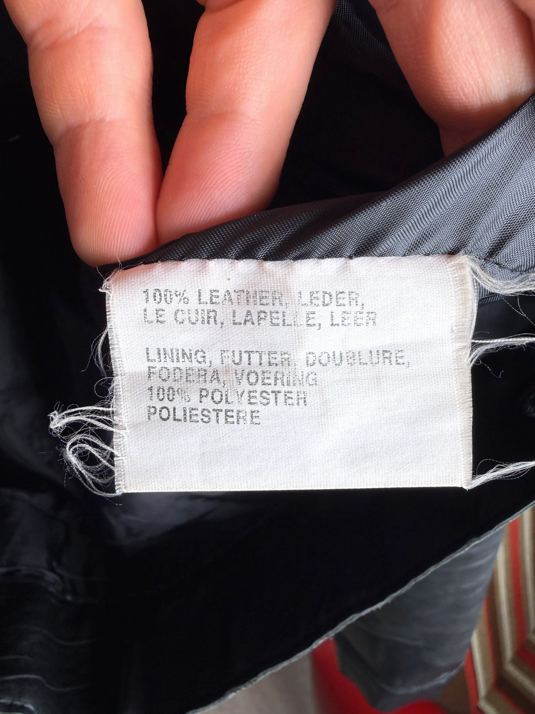 Materialetikett 100% Echtleder Futter Polyester